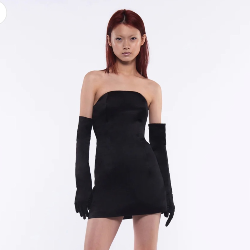 MISCREANTS
Cupid Satin Dress & Gloves - Black
